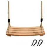 Pellor Wood Tree Swing Seat,Indoor Outdoor Rope Wooden Swing Set for Children Adult Kids 17.7x7.9x0.6 inch