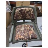 Attwood Padded Boat Seat  Camouflage  Molded Plastic Frame  20 Inches W x 17 Inches D x 12 Inches H