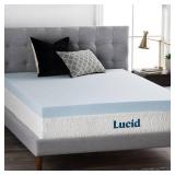 LUCID 4 Inch Gel Memory Foam Mattress Topper-Ventilated Design-Ultra Plush-Twin XL