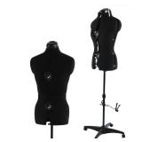 PDM WORLDWIDE Black Dress Form Adjustable Mannequin for Sewing, Female Size 6-14 Pinnable Body Form with 13 Dials & Detachable Casters, 42.5\"-60\" Height Range for Clothing Display, Small to Medium