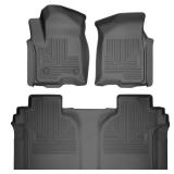 Husky Liners Weatherbeater Floor Mats | Fits 2015-2025 Ford F-150 (Includes 2022-2025 Lightning) SUPERCREW CAB ONLY w/Carpet & w/Out Fold Flat Storage | Front & 2nd Row, 3-pc Black - 94041