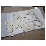 We Can Barely Wait Sign - Wooden Decoration for Gender Reveal and Baby Shower, Photo Props Sign, Wall or Door Hanging Backdrop