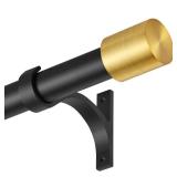 Drapery Window Curtain Rods 72 to 144 Inch, Modern Window Curtain Rod with Brushed Gold End Cap Finials,1\" Window Treatment Curtain Rod for Wall and Ceiling Mount