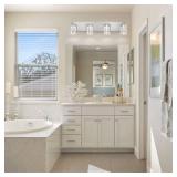 yenlacy Brushed Nickel 4-Light Vanity Light, Crystal Bubble Glass with Dimmable 3-Color Lights, Modern Bathroom Light Fixtures Wall Sconce for Bathroom Hallway Kitchen Bedroom Living Room