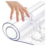Custom Clear Plastic Table Protector Cover for Dining Room Coffee Table-42x54 Square Glass PVC Office Desk Top Mat Pad Tablercloths Crystal Waterproof Heat Resistant Screen Protection Vinyl Non-Slip