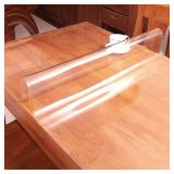Custom Clear Plastic Table Protector Cover for Dining Room Coffee Table-42x54 Square Glass PVC Office Desk Top Mat Pad Tablercloths Crystal Waterproof Heat Resistant Screen Protection Vinyl Non-Slip