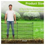 10 Panels No Dig Decorative Outdoor Garden Fence for Yard, 24 in(H) X 20 ft(L) Animal Barrier Fencing Rustproof Metal Wire Panel Border for Dog, Rabbits, and Patio Temporary Ground Stakes