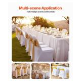 VEVOR 30 PCS White Folding Chair Covers - Ideal for Weddings, Parties, Dining, and Banquets - Universal, Washable Slipcovers for Folding Chairs - Elegant Event DÃ©cor