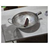 Teewe Carbon Steel Wok Traditional Hand Hammered - 13.4\" Chinese Woks Round Bottom Wok Pan Set with 8 Pcs Cookware Accessories