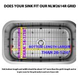 Serene Valley Sink Protector Grid 26-1/16\" x 14-1/16\", Rear Drain with Corner Radius 3-1/2\", 304 Stainless Steel Material NLW2614R