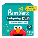 Pampers Diapers - Baby Dry - Size 2, 234 Count, Absorbent Disposable Infant Diaper (Packaging May Vary)