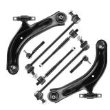 Front Lower Left&Right Control Arms w/Ball Joints Stabilizer/Sway Bar End Links Tie Rods Suspension Kit for 2007-2012 Nissan Sentra (8pc)
