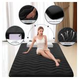 Japanese Floor Mattress, 100% High Density Comfortable Foam, 4\" Thicken Foldable Mattress Tatami Mat Sleeping Pad, Ideal for Comfort and Support, Kids Floor Lounger Pillow Bed Sofa, Black, Full