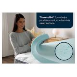 Serta ThermaGel Cooling, Pressure-Relieving Memory Foam Mattress Topper, 3 Inch, Twin XL,Blue