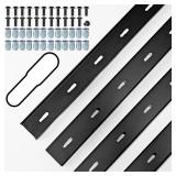 ICITYWALL 2 Pack 36L x 3"W C Channel Steel Support, 3/4\" Leg, Metal Support Bracing Hidden C Bracket for Table Top Live Edge Slab Woodworking, Black Coat Finish 7 Holes