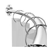 Curved Shower Curtain Rod, Adjustable 40-72 inches Extra Wide Curved Shower Rods for Bathroom, Rust proof Shower Rod, Premium Stainless Steel Curved Curtain Rod for Shower, Bathtub, Silver