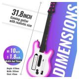 JDDWIN Wii Guitar Hero, Wireless Guitar for Wii Hero and Rock Band 2/3 Games with RGB Light & Strap, Compatible with All Nintendo Wii games