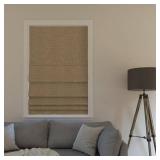 Sun Zero Seraphina Textured 100% Total Blackout Cordless Roman Shade, Taupe, 23\" W x 64\" H