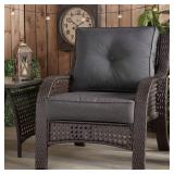 Greendale Home Fashions Outdoor 2-Piece Sunbrella Premium Deep Seat Cushion Set, Canvas Coal