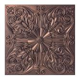 Art3d Decorative Ceiling Tile 2x2 Glue up, Lay in Ceiling Tile 24x24 Pack of 12pcs Spanish Floral in Antique Copper