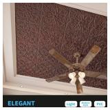 Art3d Decorative Ceiling Tile 2x2 Glue up, Lay in Ceiling Tile 24x24 Pack of 12pcs Spanish Floral in Antique Copper