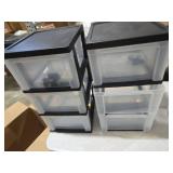 IRIS USA Plastic 3-Drawer Storage Organizer Rolling Cart, with Wheels Casters, 2-Pack, for Classroom Art Supplies Bathroom Dorm Bedroom Laundry Room, Slim Narrow, Black/Clear