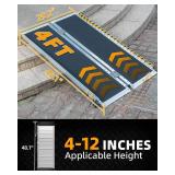 VNN Portable Wheelchair Ramp 4FT, Non-Slip Aluminum Folding Handicap Ramps, Door Threshold Wheelchair Ramps for Home, Threshold Ramp for Home Steps, Scooter Ramp, Doorways