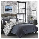 Eddie Bauer - Twin Comforter  Reversible Comforter, Pre-Washed for Added Softness, Medium Weight, Dorm Essentials (Kingston Charcoal)
