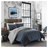 Eddie Bauer - Twin Comforter  Reversible Comforter, Pre-Washed for Added Softness, Medium Weight, Dorm Essentials (Kingston Charcoal)