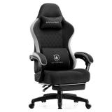 GTPLAYER Office Chair, Gaming Computer Desk Fabric Chair with Footrest, High Back Ergonomic Office Chair with Pocket Spring Lumbar Support and Linkage Armrests Adjustable Height Swivel for Home Task