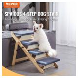VEVOR Wood Pet Stairs/Pet Steps, 2-in-1 Foldable Wooden Dog Stair for Beds, Sofa and Cars, Dog Stairs & Ramp with 4 Steps for Small Medium Large Pet, up to 150 lbs