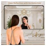 LOAAO 40X36 Inch Black Metal Framed Bathroom Mirror for Wall, Matte Black Bathroom Vanity Mirror Farmhouse, Anti-Rust, Tempered Glass, Hangs Horizontally or Vertically
