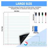 Fulmoon 6 Pieces Jumbo Classroom Whiteboard Accessories Giant Magnetic Notebook Paper 22 x 28 with 4 Pieces Magnetic Dry Erase Markers Bone Shaped Dry Eraser for Students School, Office and Home
