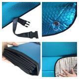 Car Windshield Sunshade-Thicken 5-Layer Bubble Block Heat and Sun UV Rays,Front Windshield Sun Shade,Sun Visor for Car- Keeps Your Vehicle Cool - 57 x 27.5 Inch (Blue)