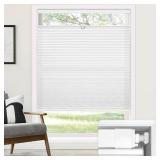LazBlinds No Tools No Drill Cordless Cellular Shades, Top Down Bottom Up (TDBU) Honeycomb Shades for Home, Light Filtering Thermal Insulation Blinds for Windows, 34\" W x 48\" H, White