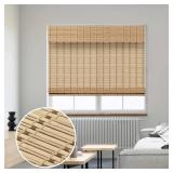 SMONTER Bamboo Roman Shades for Windows-Cordless Wooden Woven Blinds Light Filtering Bamboo Roll up Shades UV Protection and Easy Set up for Door and Countryhouse, 34\" W x 64\" H, Squirrel