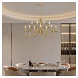 LIGHTDAMY 12 Light Gold Farmhouse Chandeliers for Dining Room Light Fixtures Over Table,Industrial Candle Hanging Chandelier for Living Room Foyer Staircase Bedroom Kitchen Island Restaurants