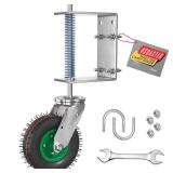 USCaster Fence Gate Wheel 6Inch Heavy Duty, Spring-Loaded,with Brake for Wooden Metal Tube&Swing Gate Inflatable Tire 250lb Capacity 360-Degree Rotation (8\" Without Brake 350LB)