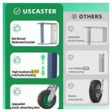 USCaster Fence Gate Wheel 6Inch Heavy Duty, Spring-Loaded,with Brake for Wooden Metal Tube&Swing Gate Inflatable Tire 250lb Capacity 360-Degree Rotation (8\" Without Brake 350LB)