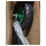 USCaster Fence Gate Wheel 6Inch Heavy Duty, Spring-Loaded,with Brake for Wooden Metal Tube&Swing Gate Inflatable Tire 250lb Capacity 360-Degree Rotation (8\" Without Brake 350LB)