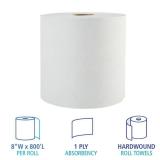 Boardwalk 17GREEN Boardwalk Green Universal Roll Towels, Natural White, 8\"x800ft (Case of 6 Rolls)