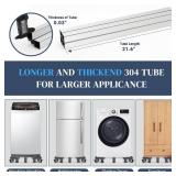 WBD WEIBIDA Upgraded Full-size Washing Machine Base Stand with 4 Locking Wheels & 10 Strong Feet, 24-31\" Fridge Stand Adjustable Flat Dolly Cart Mobile Base for Washer, Dryer, Refrigerator, Furniture