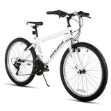 HH HILAND 24 inch Mountain Bike for Men and Women, 18 Speeds High-Carbon Steel Frame, Sport Cycling MTB Bicycle for Adult White