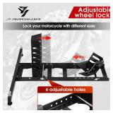 JY PERFORMANCE Motorcycle Wheel Chock, Universal Heavy Duty Front Wheel Stand for Trailer, Cruiser, Sports & Dirt Bikes, 1800 lb Capacity Adjustable Wheel Stand for 15\"-22\" Wheels