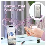 FENCHILIN Vanity Mirror with Lights and Bluetooth Speaker 22.8\"x 18.1\" Makeup Mirror Lighted Hollywood Mirror with 15 Dimmable LED Bulbs USB Charge Port, 3 Color Lighting Modes