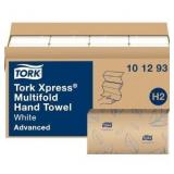 Tork Xpress Soft Multifold Hand Towel White with Grey Leaf Print, Absorbent, 189 Towels Per Pack, 16 Packs, Fits H2 Towel Dispensers