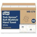 Tork Soft Xpress Multifold Paper Hand Towels White, H2 System Compatible 16 Packs X 135 Towels Each (MB579)