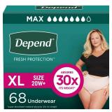 Depend Fresh Protection Adult Incontinence & Postpartum Underwear for Women - Maximum Absorbency - XL - Blush - 68ct