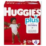 Huggies Plus Diapers, Size 4, 174 Count