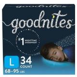 Goodnites Overnight Underwear for Boys  L (68-95 lb.)  34 Ct